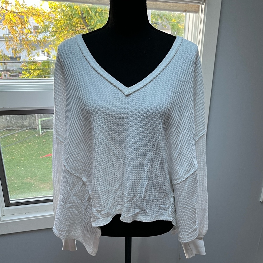 We The Free White Coraline V-Neck Thermal Top